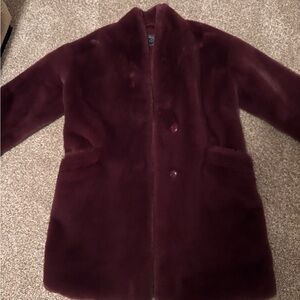 Abercrombie & Fitch Deep Burgundy Teddy Jacket